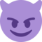 Smiling Face With Horns emoji on Twitter